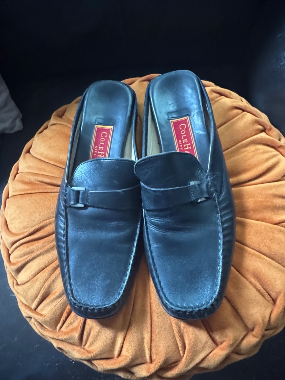 Cole Haan Men’s Black Leather Slip-On Loafers - Classic Penny Style